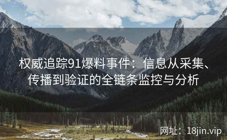 权威追踪91爆料事件：信息从采集、传播到验证的全链条监控与分析