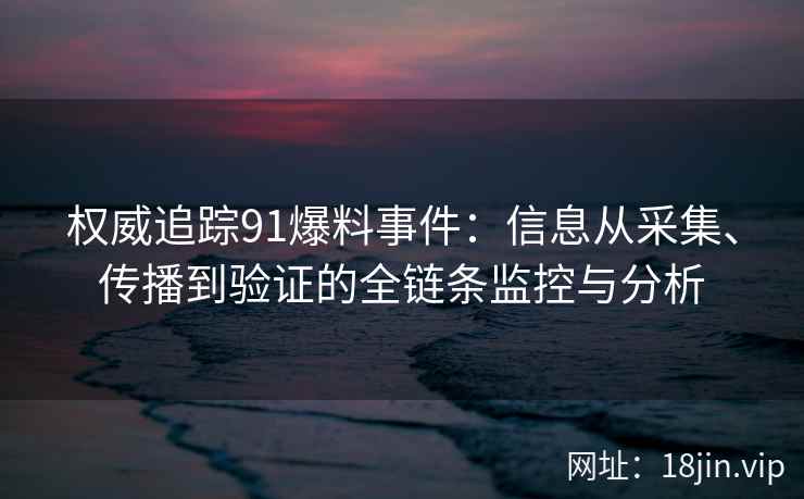 权威追踪91爆料事件：信息从采集、传播到验证的全链条监控与分析